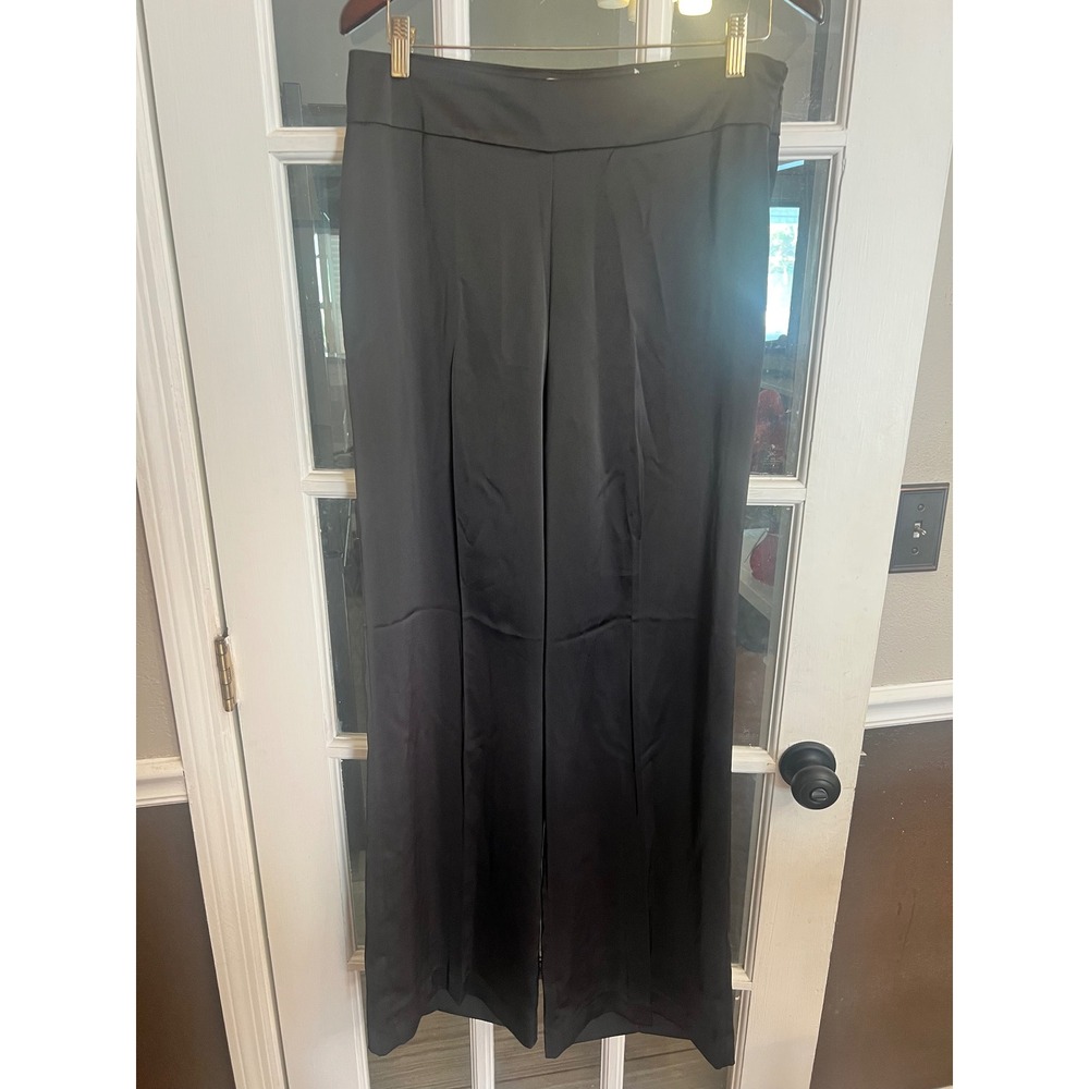 Anne Klein Black Wide Leg Palazzo Pants Dressy Career Size Petite